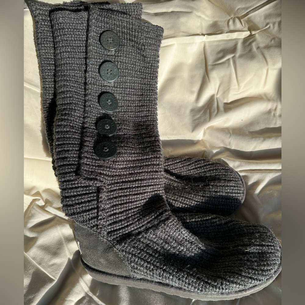 UGG Charcoal Buttoned Knit Tall